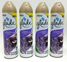 4pk Sc.Johnson Glade Air Freshener Spray Tranquil Lavender &amp; Aloe Eliminate Odor - £21.01 GBP