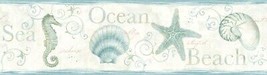 Island Bay Teal Seashells wallpaper border Chesapeake DLR53562B - £17.75 GBP