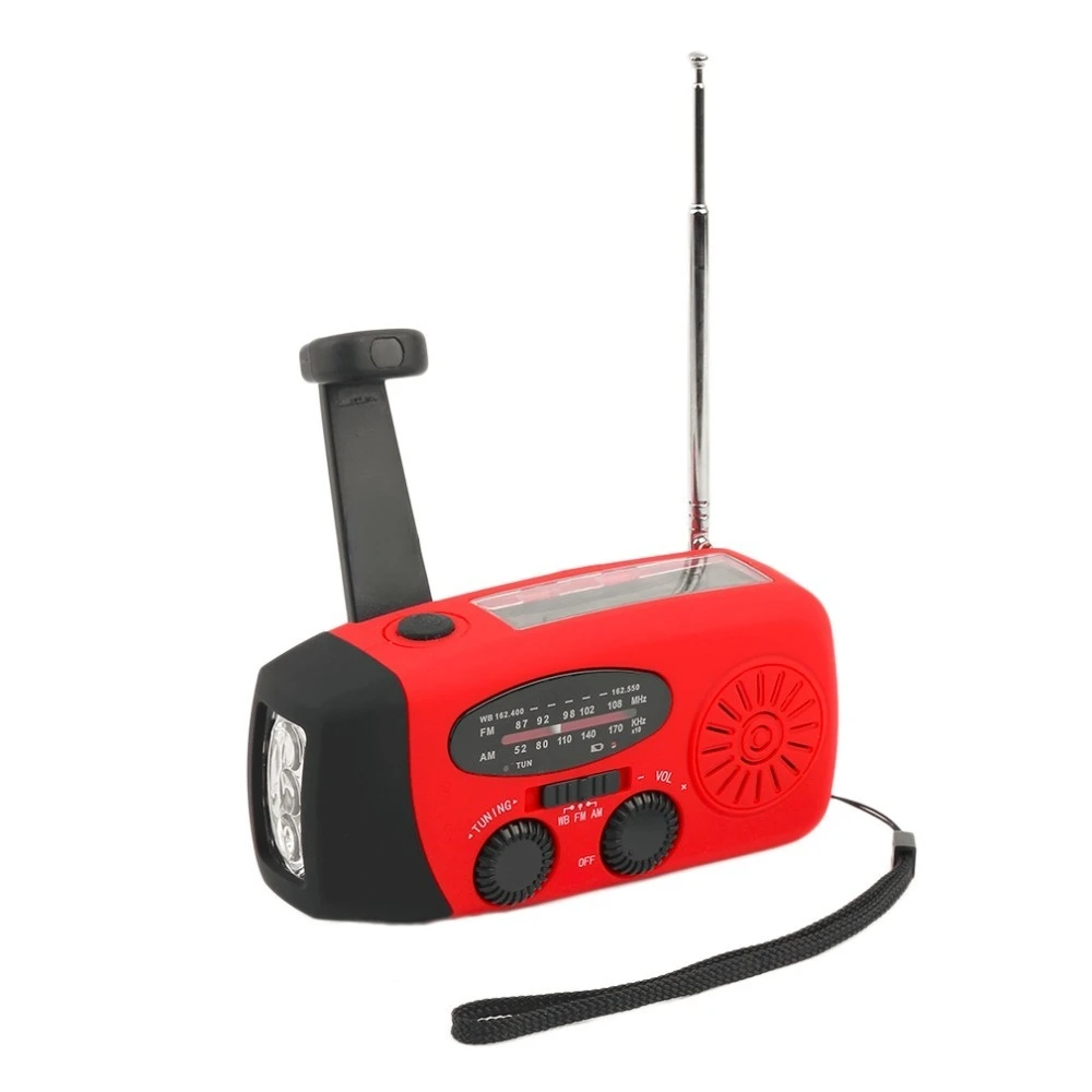 Protable Emergency Solar Hand Crank Dynamo AM/FM/WB Weather Radio LED Flashlight - £29.29 GBP