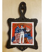Seven Star Iron Trivet Ceramic Tile American We Have Just Begun To Fight FS - £20.32 GBP