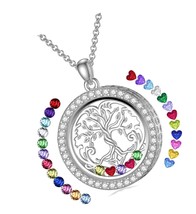Heart/Round Floating Locket Necklace That Holds DIY - £201.46 GBP