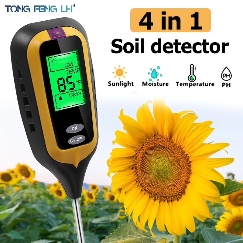 4 in1 Soil Moisture PH Meter Professional Digital Gardening Plant Farming Moistu - £169.36 GBP