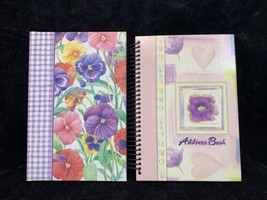 Vintage Martin Design Floral Address Book Spiral Binding Plus Floral Notebook - £8.01 GBP