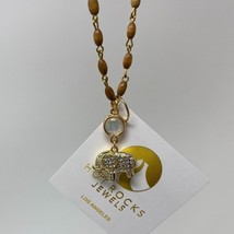 Elephant Necklace Hot Rocks Jewels Elephant Charm Boho - £17.38 GBP
