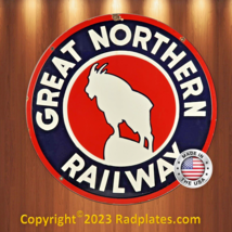 Great Northern Railway Vintage  Retro Replica Aluminum Round Metal Sign ... - $19.77