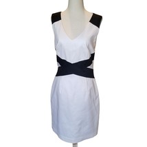 Worthington Black White Dress Size 10 Sleeveless Sheath Lined Zip Up Eve... - £15.90 GBP