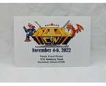 Rock Con November 4-6 2022, Rockford Illinois Flyer 6&quot; X 4&quot; - $34.64