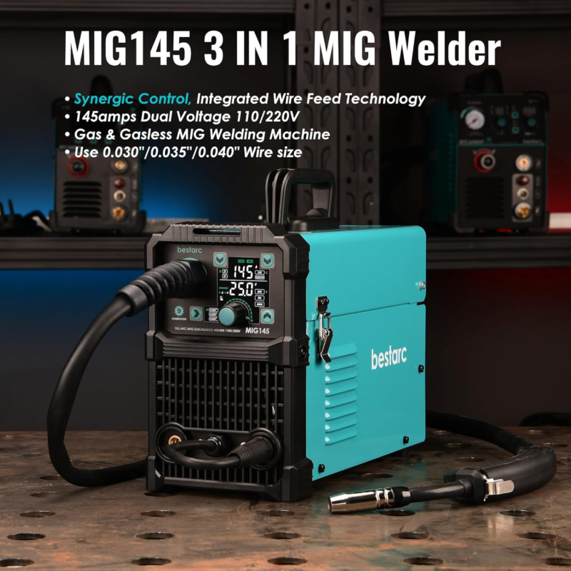 YESWELDER Chicago 100A MIG Welding Gun – 8-Foot Cable, Fixed Neck, For 0.035" Welding Wire (Model YW207CN)