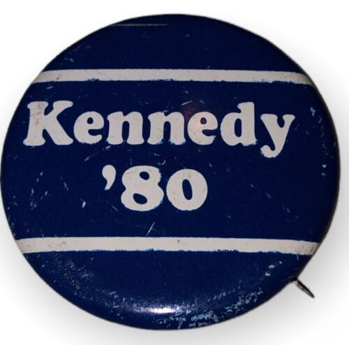 Kennedy 1980 Vintage Small Political Blue &amp; White Promotional Pin Pinbac... - $3.00