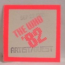 The Who - Vintage Original Sep. 22, 1982 Cloth Show Backstage Pass *Last One* - £11.79 GBP