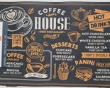 Set of 2 Same PVC In/Outdoor Polyvinyl Placemats(12&quot;x18&quot;)COFFEE HOUSE, M... - £10.28 GBP
