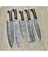 CUSTOM HANDMADE DAMASCUS STEEL CHEF KNIVES SET KITCHEN KNIFE SET HAMMER ... - $88.21