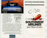 Southwest Airlines Ticket Jacket and Ticket Just Plane Smart 1993 - $17.82