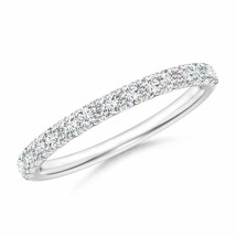 ANGARA 1.9mm Natural Diamond Half Eternity Wedding Band in Silver - £385.09 GBP+