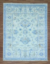 White- Blue Handmade Wool Hand Knotted Turkish Carpet Oushak 8x10 Area Rug - £1,016.46 GBP