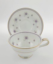 Vintage Noritake Melita Porcelain Floral Footed Cup &amp; Saucer w/ Gold Rim... - £7.90 GBP