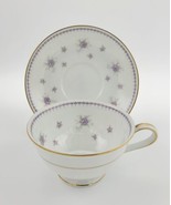 Vintage Noritake Melita Porcelain Floral Footed Cup &amp; Saucer w/ Gold Rim... - £7.90 GBP