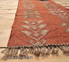 Colorful Geometric Kilim Reversible Wool Rug 4x6 ft. Flat Weave Handmade Carpet - £95.38 GBP