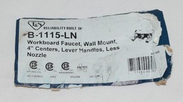 T&S B1115LN Workboard Faucet Wall Mount 4 Inch Centers Wall Mount Less Nozzle image 6