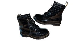 Dr Martens 1460 Faux-Croc Black Embossed Leather Boots Women’s US 9 Blac... - £64.31 GBP