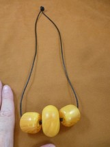 (V-608) Huge Chunky orange yellow African Moroccan Copal AMBER 22&quot; long Necklace - $106.58