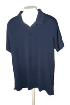 Calvin Klien Men&#39;s Collerd Shirt Pull-over Navy-Blue Cotton SZ M Short Sleeve - £12.70 GBP