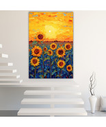 Sunflower Canvas Painting Wall Art Posters Landscape Canvas Print Picture - £10.84 GBP+
