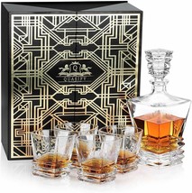 Luxury Decanter &amp; Glasses Set in Gift Box 1 Decanter &amp; 4 Whiskey Glasses - £63.07 GBP