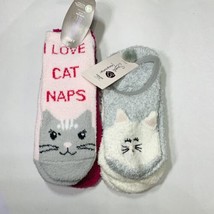 Womens Cat Slipper Socks &amp;  Fuzzy Socks Cozy 2- 3 packs Shoe Size 4-10 Animals - £12.50 GBP
