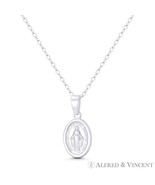 Holy Mother Mary Miraculous Medal Marian Cross .925 Sterling Silver 19mm... - $16.03+