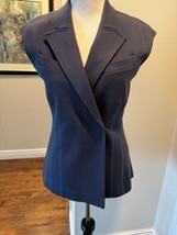 Rebecca Taylor Jersey french blue sleeveless Jacket Gilet SZ 4 NWOT - $118.80