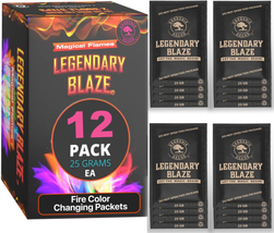 12 Pack Legendary Blaze Magical Flames Fire Color Changing Packets - Fire Pits a - £11.43 GBP