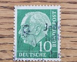 US Stamp Theodor Heuss 10pf Used Green - $0.94