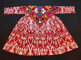 UZBEK CHAPAN, vintage Ikat coat, handmade uzbek robe, Uzbekistan - £70.30 GBP