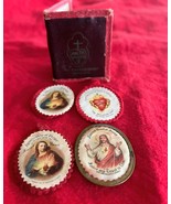 4 Vintage Scapulars Catholic Apostleship of Prayer + Folder w 2 Jesus Ph... - €25,69 EUR
