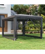 Party Tent with 4 Mesh Sidewalls Anthracite 9.8&#39;x13.1&#39; HDPE - €86,76 EUR