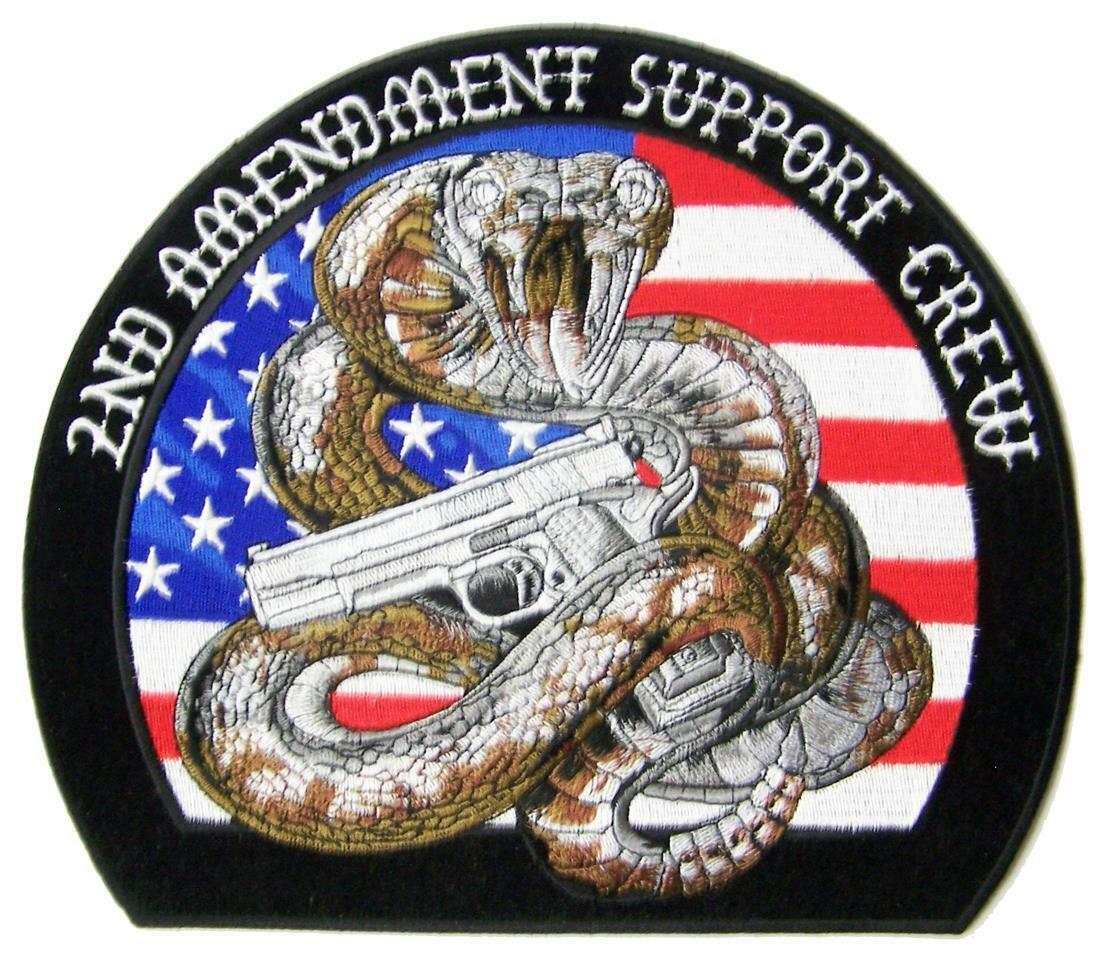 2ND AMENDMENT RATTLE SNAKE wrapped PISTOL GUN PATCH #9173 EMBROIDERED 4 ... - $7.55