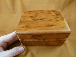 (BOX-507) large BURL BOX hinged Thuya Wood African carved carving Morocco Exotic - £45.57 GBP
