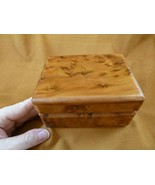(BOX-507) large BURL BOX hinged Thuya Wood African carved carving Morocc... - $78.14 CAD