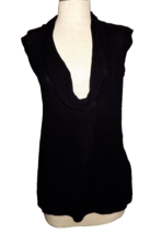 NEW Mercer Street Studio Women&#39;s Small Low Cowl Neck Sweater Black Sleeveless  - £14.11 GBP