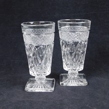 2 Imperial Cape Cod Clear Concave Juice Glass Footed Square Bottom Vintage 5.25&quot; - $17.42