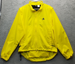 Canari Rain Jacket Mens Large Yellow Mesh Lined Vented Removable Sleeves 1/4 Zip - £22.74 GBP