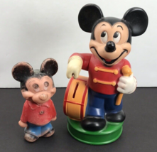 Disney Mickey Mouse Plastic Piggy Bank Drum Major Animal Toys Plus + Fig... - $14.83