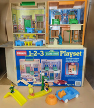 Vintage 1986 Playskool 1-2-3 Sesame Street Playset With Box Complete 100% - £38.19 GBP