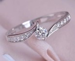 1Ct Round Cut Real Moissanite Wedding Engagement Ring 14k White Gold Plated - $106.92