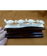 (DUCK-6) four Ducks ducklings shed ANTLER figurine Bali detailed carving... - £71.25 GBP