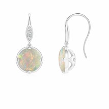 Natural Opal Dangle Earrings for Women, Girls in 14K Gold (Grade-AAAA , 6MM) - £616.56 GBP