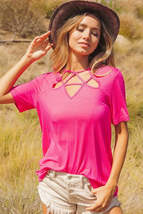 BiBi Silky Knit Top with Front Details - $16.64