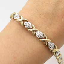14K Yellow Gold Over 4.75Ct Diamond XO Link Anniversary Unique Bracelet For Gift - £127.04 GBP