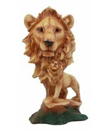 Ebros African Safari Lion Bust Statue 9&quot;H Lion King Pride Rock Faux Wood... - £23.59 GBP